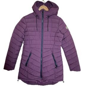 Bernardo Down Jacket Women’s Medium Burgundy Puffer Quilted Packable Travel